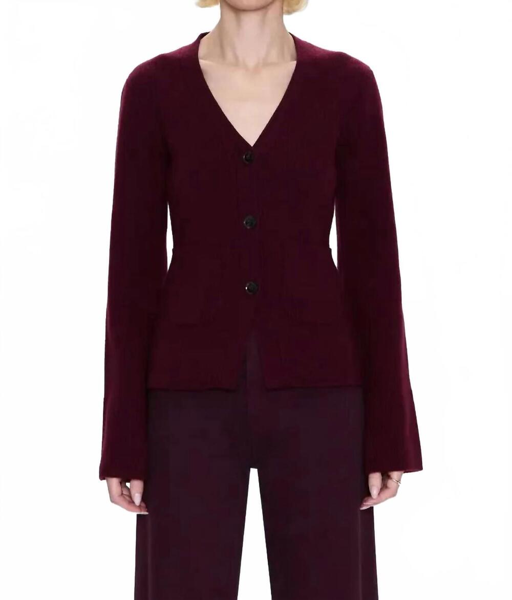 NEW PISTOLA aeron cardigan in claret